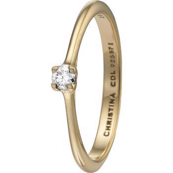 Model 8.1.B, klassisk solitaire ring med 0,10 ct labgrown diamant hos Guldsmykket.dk
